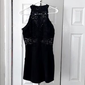 Shorts romper with lace detailing